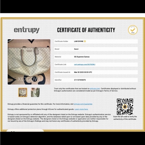 Gucci Beige Monogram Tote Bag - Picture 10 of 12